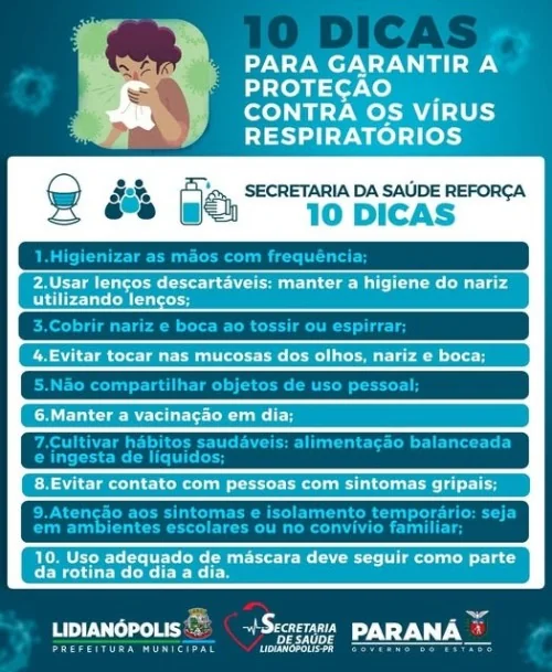 Secretaria da Saúde reforça 10 dicas para garantir proteção contra os vírus respiratórios