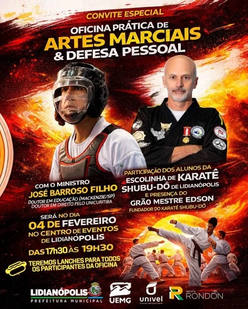 Oficina Prática de Artes Marciais & Defesa Pessoal em Lidianópolis!