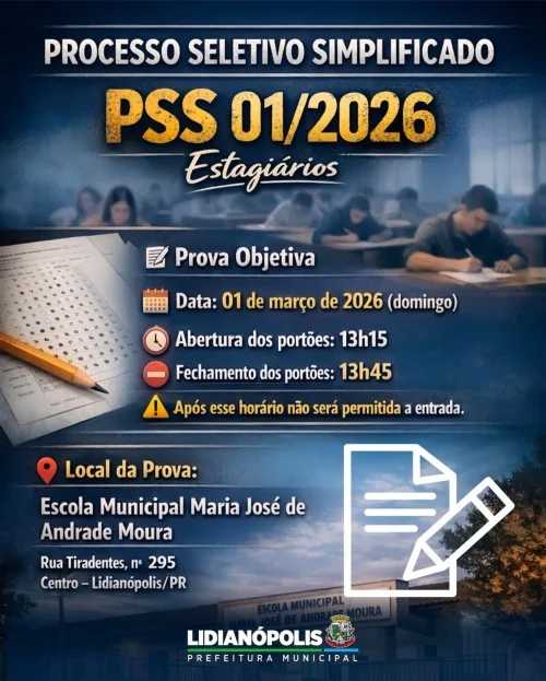  PSS 01/2026 -  Estagiários - Prova Objetiva