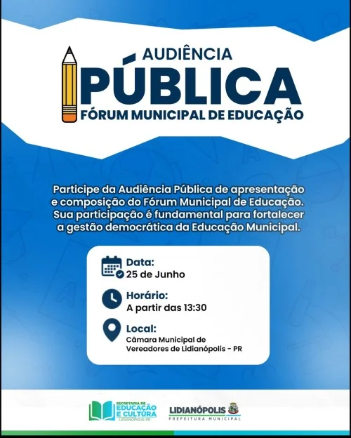 Audiência Pública do Fórum Municipal de Educação