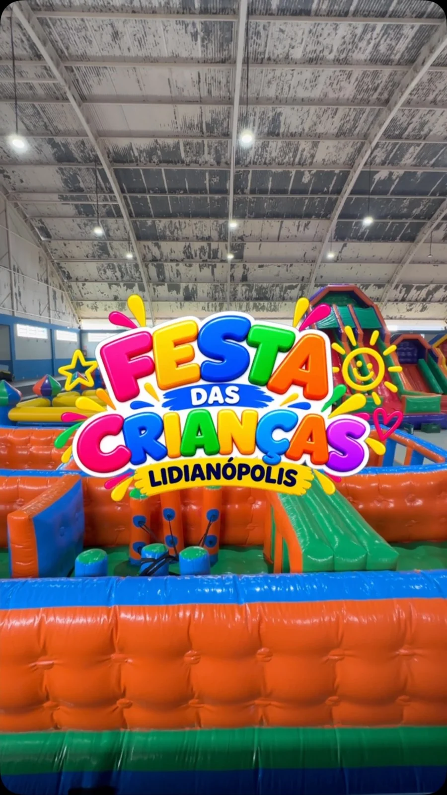 Festa das Crianças: estrutura montada no Ginásio de Esportes