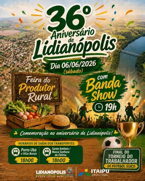 Lidianópolis celebra 36 anos com programação especial