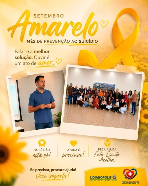 Setembro Amarelo: Lidianópolis fortalece o cuidado em saúde mental