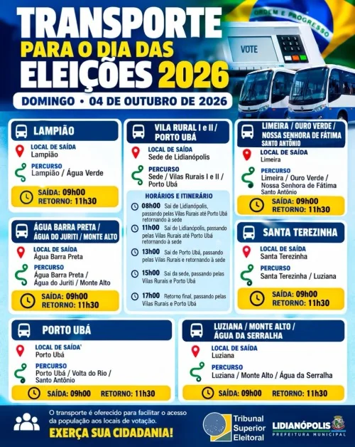 Transporte para o dia das Eleições 2026