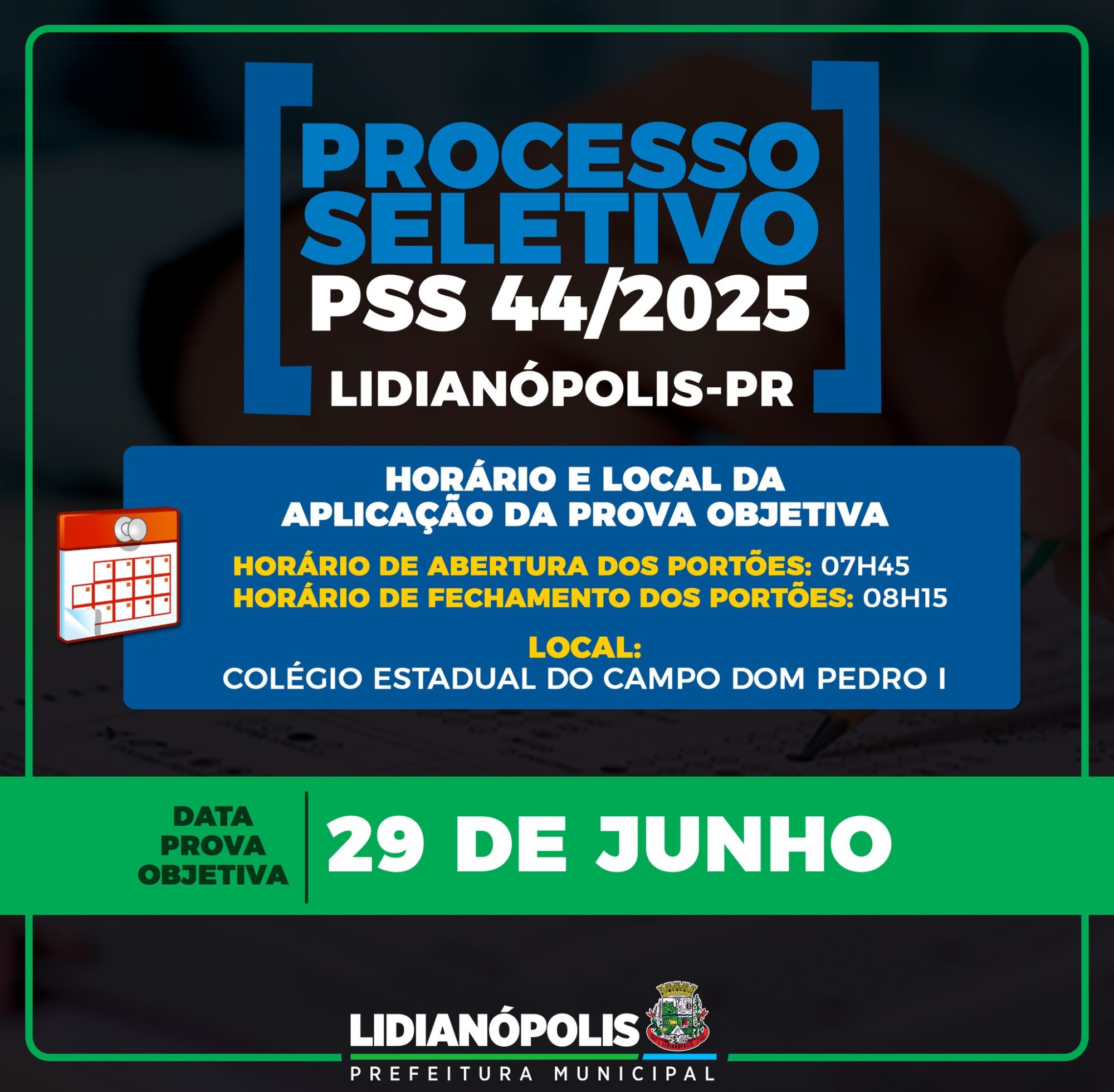 Atenção, candidatos! 