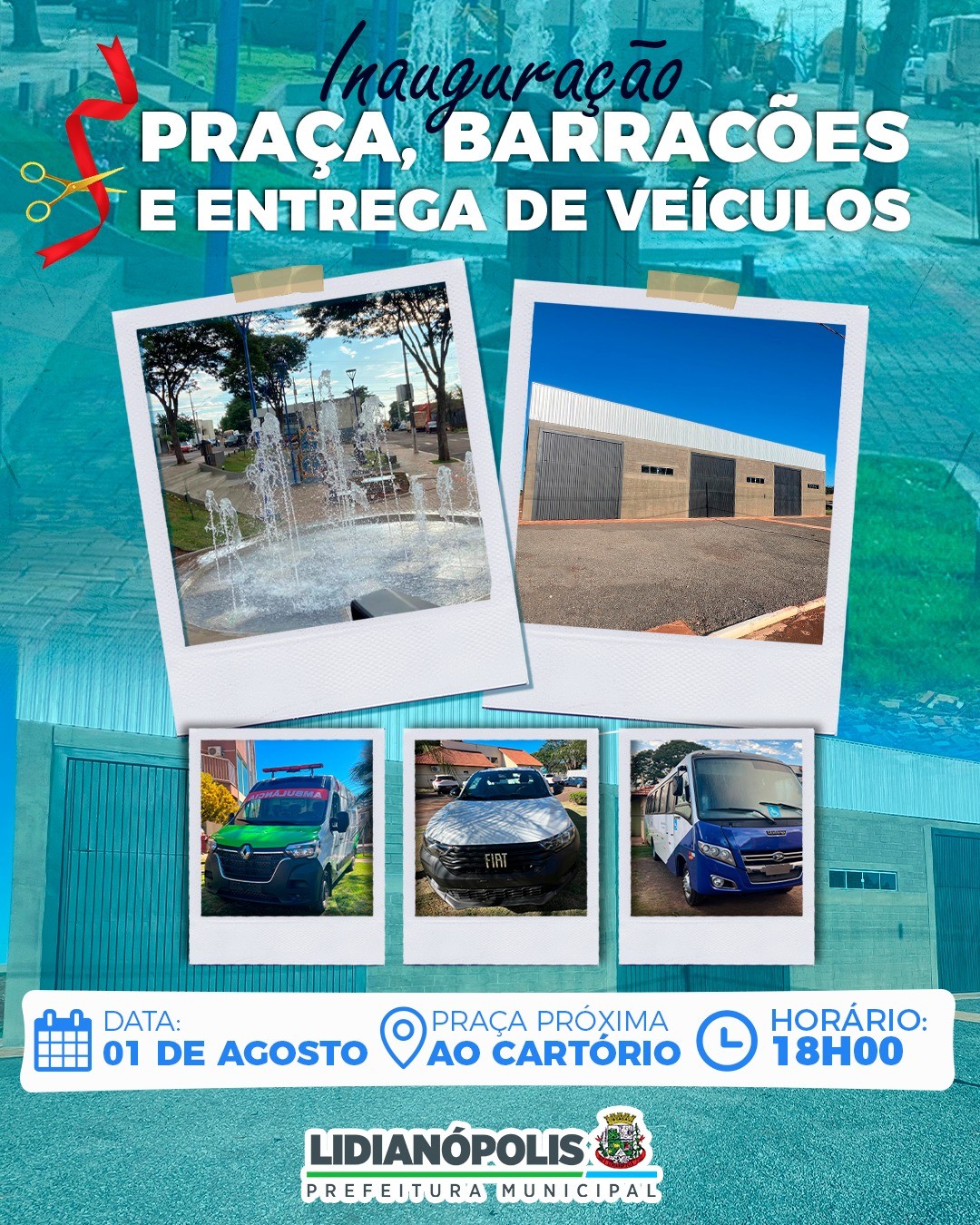 Praça, Barracões e Entrega de Veículos - Inauguração 
