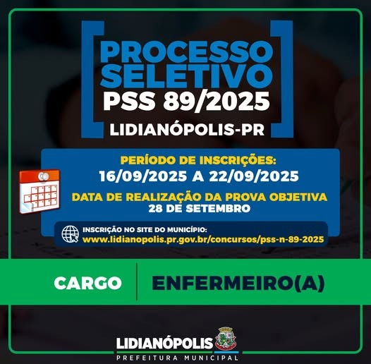 PROCESSO SELETIVO – PSS 89/2025