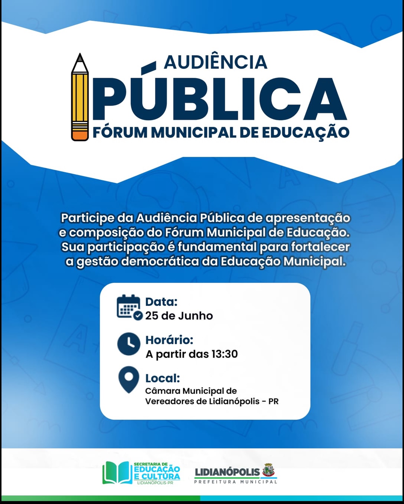Audiência Pública do Fórum Municipal de Educação