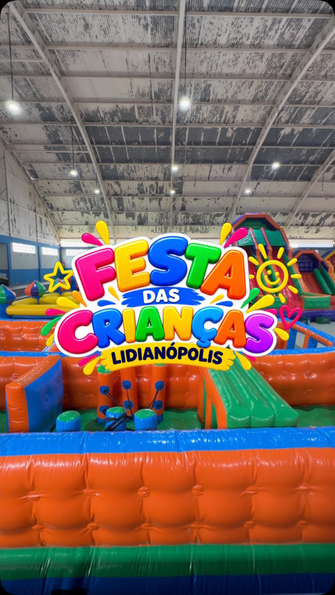 Festa das Crianças: estrutura montada no Ginásio de Esportes