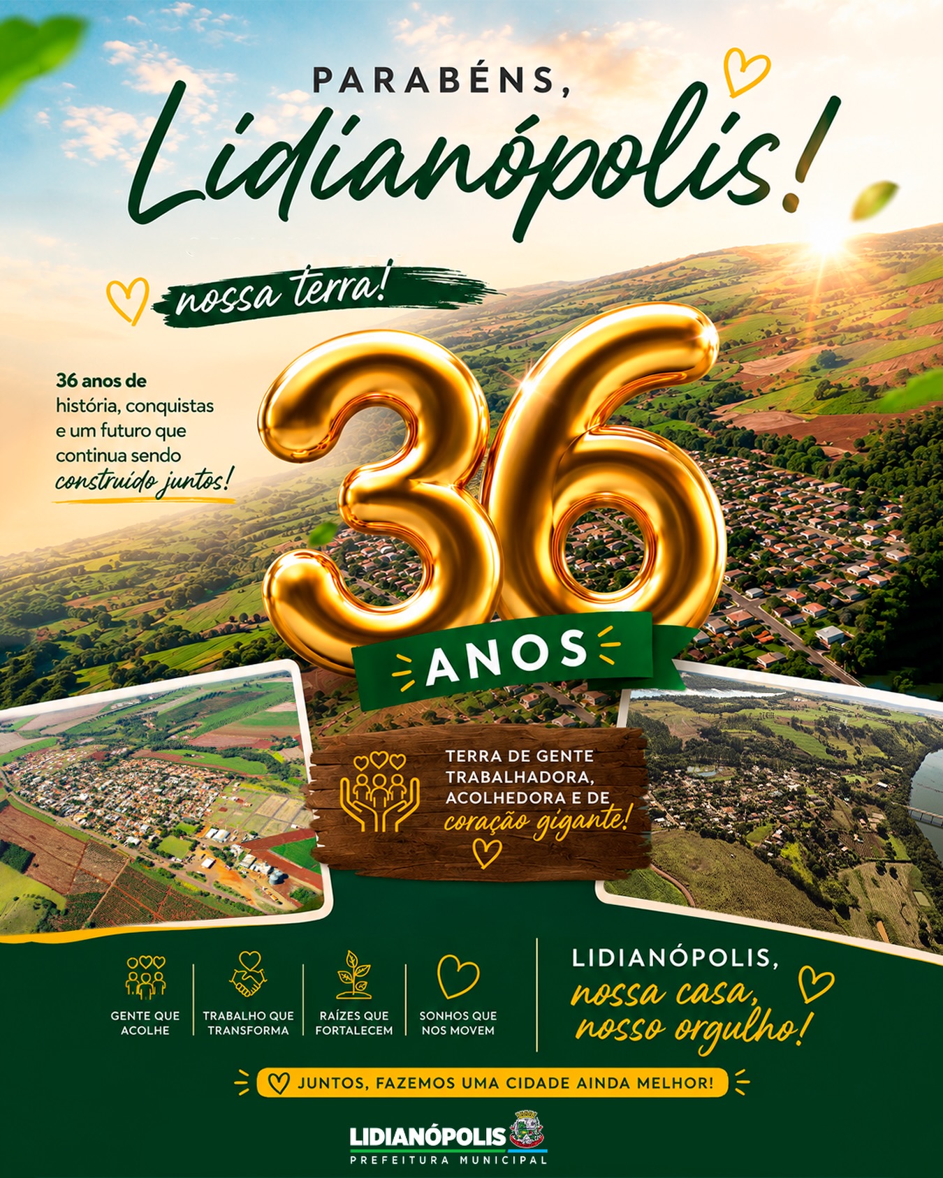 Lidianópolis celebra 36 anos de história