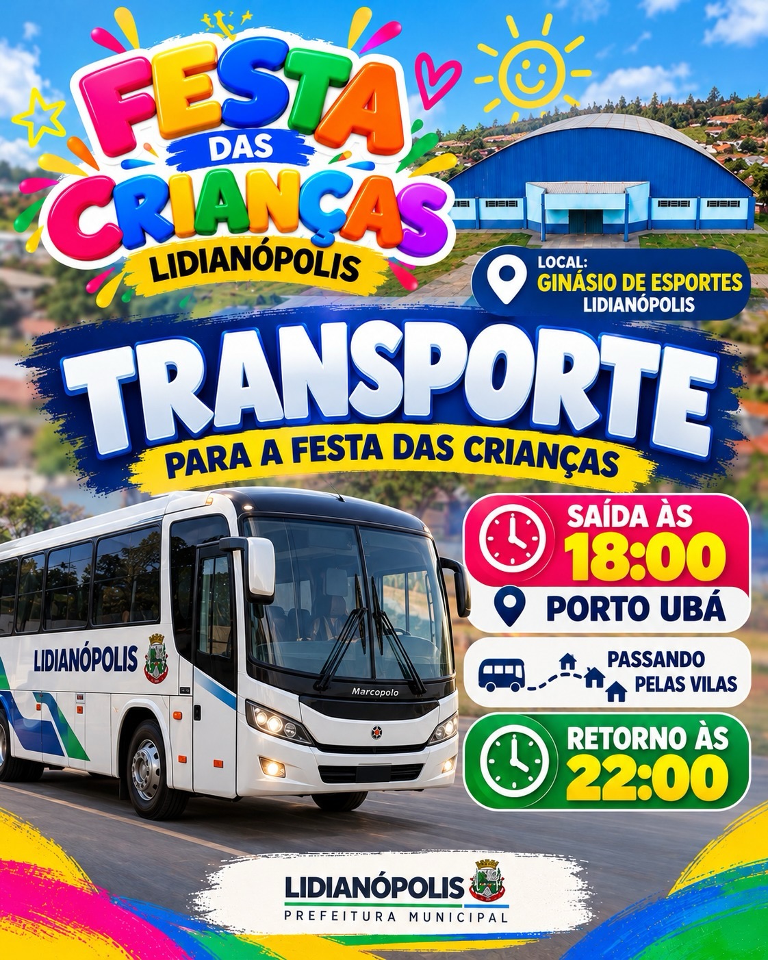 Lidianópolis realiza Festa das Crianças nesta sexta-feira, 16 de outubro